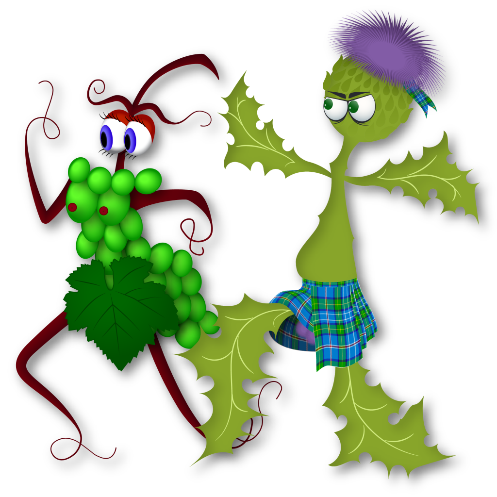 Thistle and grapes running