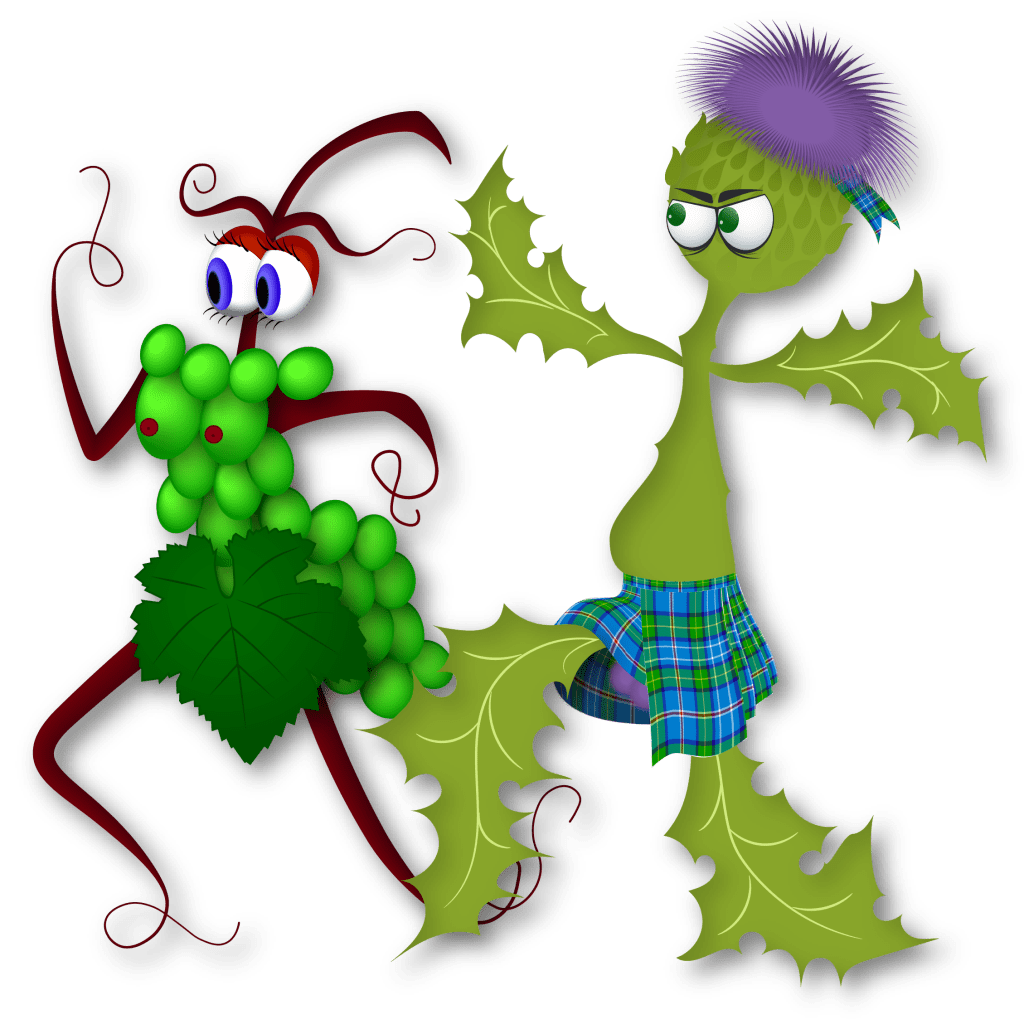 Thistle and grapes running